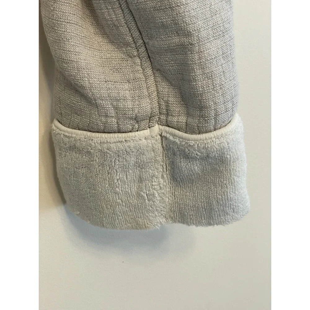 Restoration Hardware French Terry Robe Women Small Grey Pocket Tie Cotton FLAW